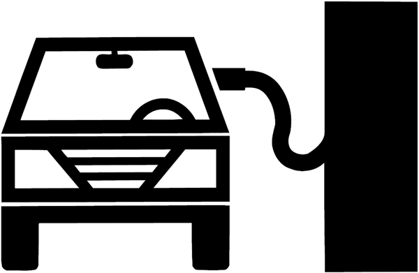 Car at pump vinyl sticker. Customize on line.      Autos Cars and Car Repair 060-0404  